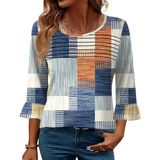 Blusa Túnica Blingfit Feminina De Manga 3/4 Com Gola Redonda Floral M