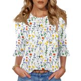 Camiseta Feminina Blingfit De Manga 3/4 Plus Size Xl Estilo Boho
