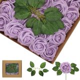 Flores Artificiais Wantmazor White Roses Foam (lilás, 100)