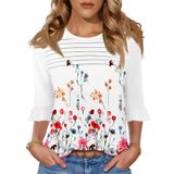 Camiseta Feminina Blingfit, Primavera, Manga 3/4, Elegante E Casual