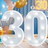 Decoração Pooqla Led Light Up Numbers 30 Para Festa De Aniversário