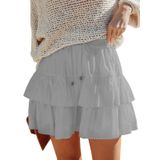 Shorts Aoudery Flowy Para Mulheres, Com Babados, Em Camadas, Cinza, Xl
