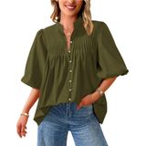 Blusa Feminina Prettygarden 2025, Manga Curta, Decote Em V