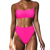 Conjunto De Biquíni Feminino Moshengqi Com Alças Espaguete De Corte Alto E Atrevido