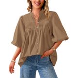 Blusa Feminina Prettygarden 2025, Manga Curta, Decote Em V