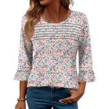 Blusa Blingfit, Mangas 3/4, Manga Folhada, Túnica Feminina