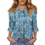 Camiseta Blingfit Summer Tops 2025 De Manga 3/4 Feminina Plus Size