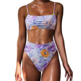 Conjunto De Biquíni Moshengqi Sexy Push Up De Cintura Alta Para Mulheres Tamanho L