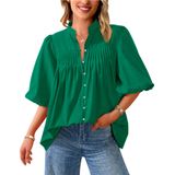 Blusa Feminina Prettygarden 2025 De Manga Curta Verde