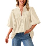 Blusa Feminina Prettygarden 2025, Manga Curta, Decote Em V
