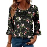 Camiseta Feminina Elegante, Blingfit, Casual, Manga 3/4, Decote Em V