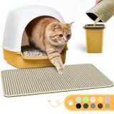 Tapete De Areia Para Gatos Powools Tapete De Captura De Lixo Pequeno Bege