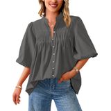 Blusa Feminina Prettygarden 2025, Manga Curta, Decote Em V
