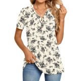 Blusa Casual Feminina Henley Com Decote Em V Com Túnica Bishuige