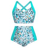 Roupa De Banho Feminina Hanna Nikole Twist Front Plus Size Leopard