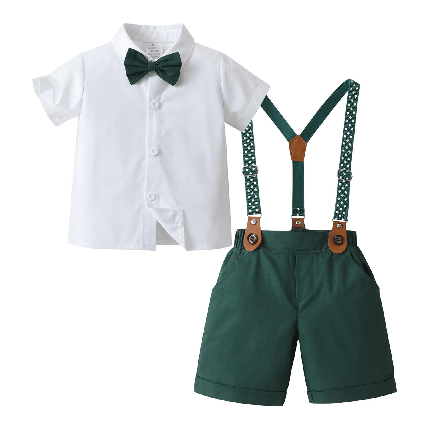 Conjunto De Roupas Boarnseorl Baby Boys Gentleman Shirt E Shorts 18-24m