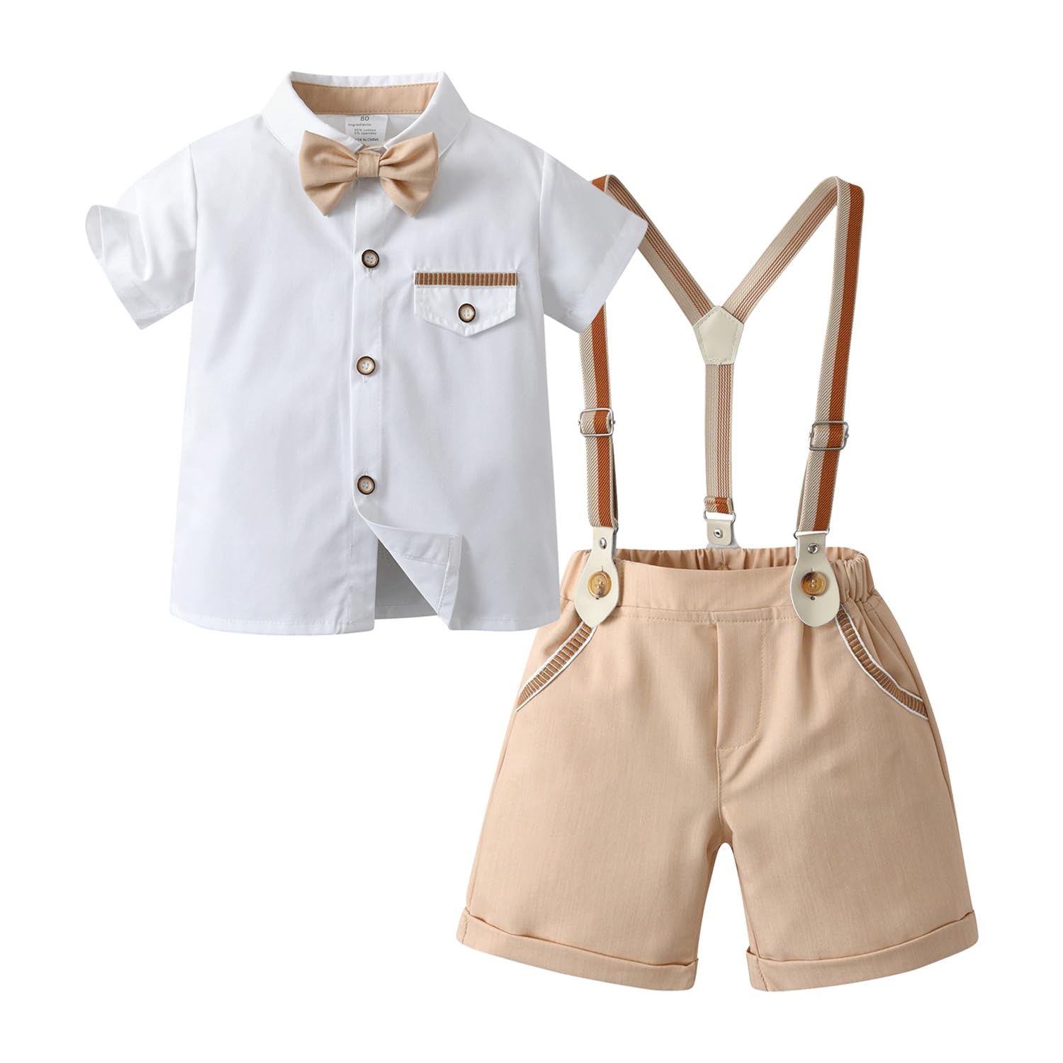 Conjunto De Roupas Boarnseorl Baby Boys Gentleman Shirt E Shorts 4-5y