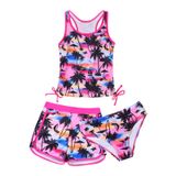 Roupa De Banho Para Meninas Patgoal Summer Racerback, Biquíni Com Shorts