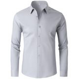 Camisa Social Gianzen Cinza Claro Slim Fit Para Homens Tamanho M