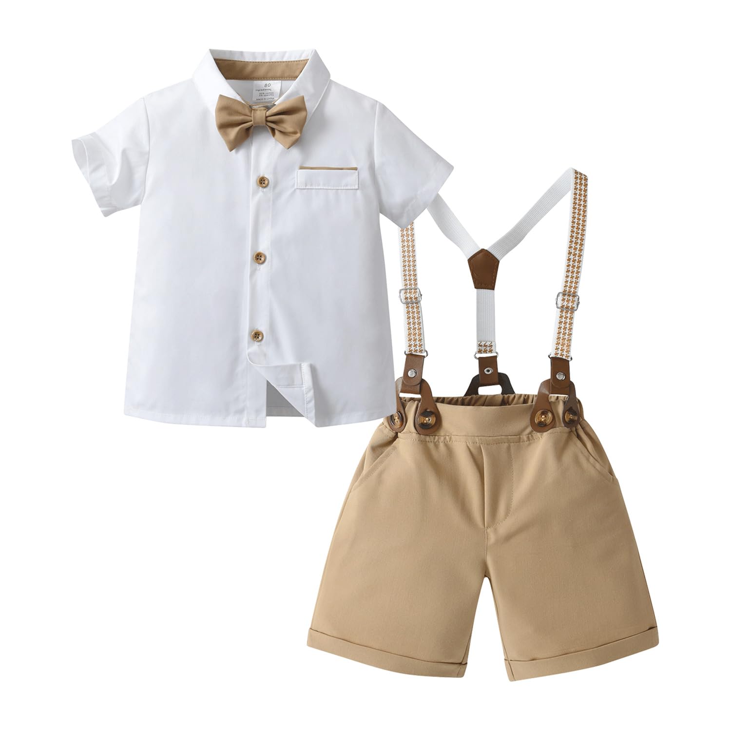 Conjunto De Roupas Boarnseorl Baby Boys Gentleman Shirt E Shorts 4-5y