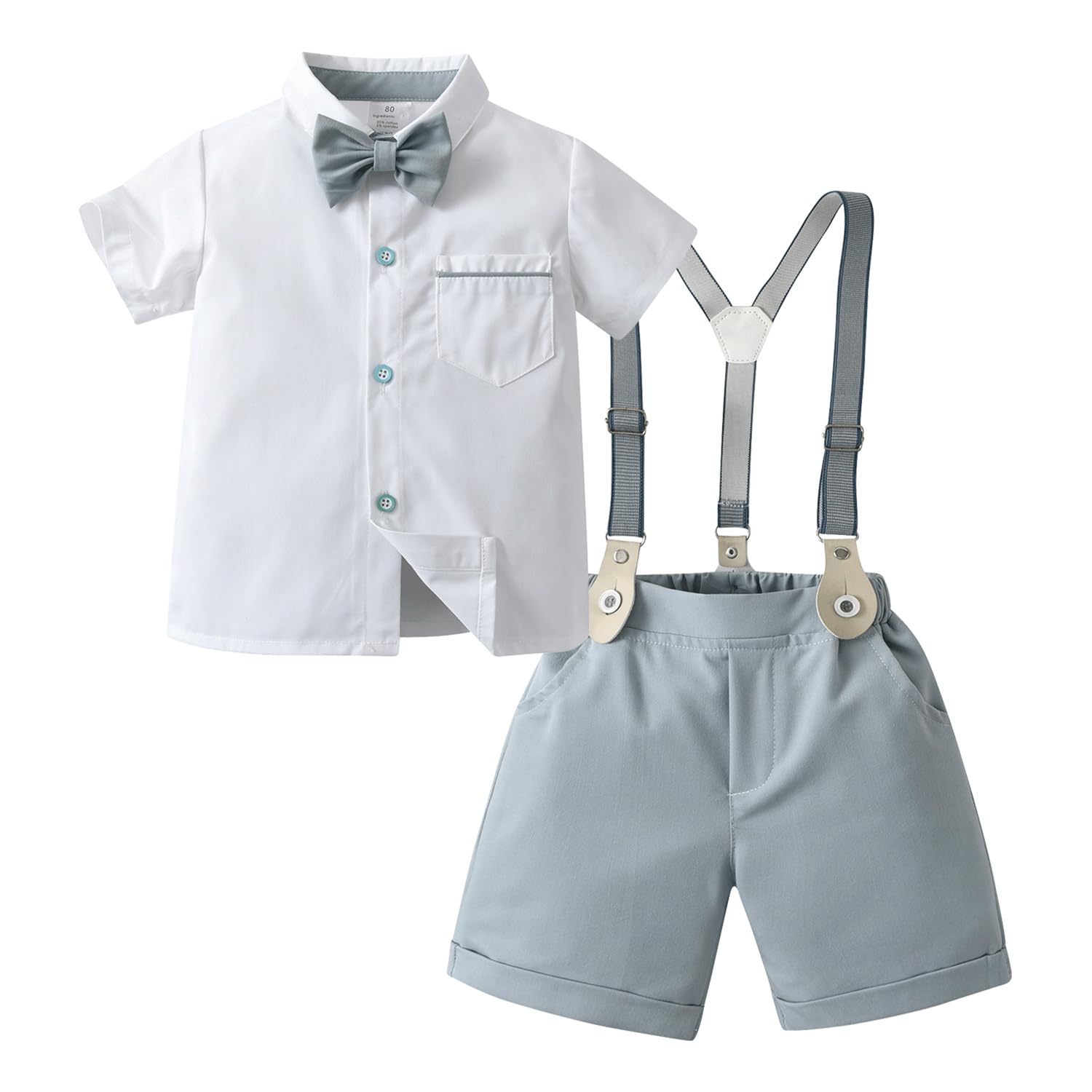 Conjunto De Roupas Boarnseorl Baby Boys Gentleman Shirt E Shorts 6-9m