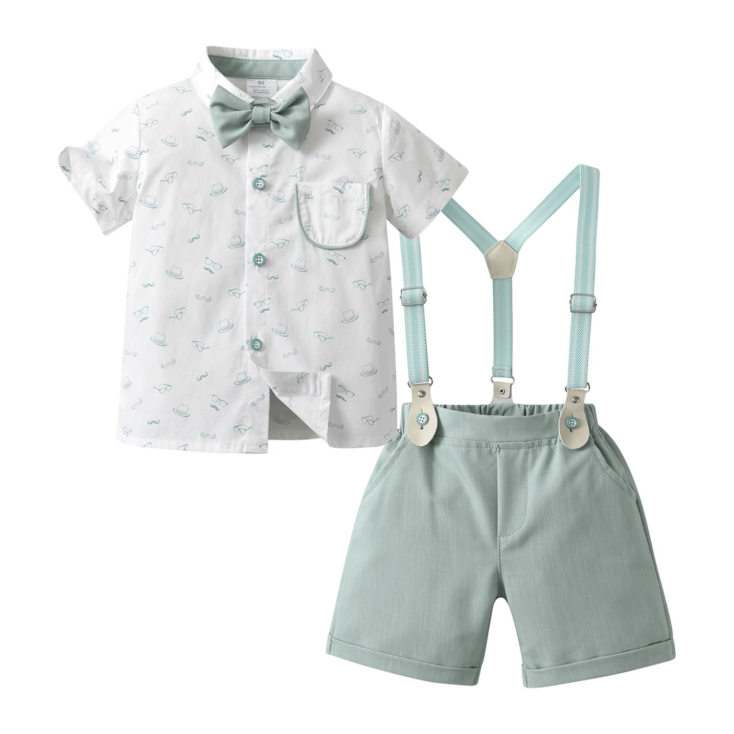 Conjunto De Roupas Boarnseorl Baby Boys Gentleman Shirt E Shorts 5-6y