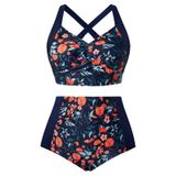 Conjunto De Biquíni Hanna Nikole Tummy Control Sexy Orange Flower