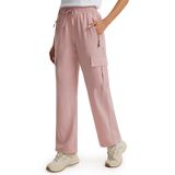Calças Femininas Casuais Libin Para Caminhada, Cargo, Rosa Claro, Xxl
