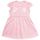 Vestido Do Flamengo Infantil Canelado Oficial Torcidababy - Rosa - 2