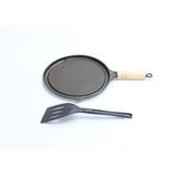 Bifeteira Antiaderente Redonda Lisa 22cm Cabo E Espátula