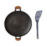Chapa Disco De Arado Bifeira Antiaderente Alça Madeira 40cm