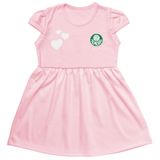 Vestido Do Palmeiras Infantil Canelado Oficial Torcidababy - Rosa - 8