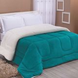 Edredom Coberdrom Fenix Queen Sherpa E Manta Verde