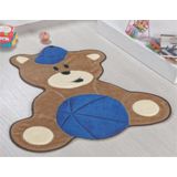 Tapete Pelucia Para Quarto Criança Urso Baby Azul Royal*