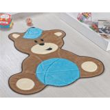 Tapete Pelucia Para Quarto Criança Urso Baby Azul Turquesa*