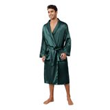 Roupão De Cetim Masculino Vulcanodon Leve Verde Escuro S/m