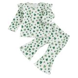 Roupa Infantil Com Estampa De Trevo Para O Dia De São Patrício Para Meninas De 3 A 4 Anos