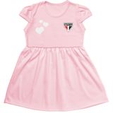 Vestido Infantil Do São Paulo Canelado Oficial Torcidababy - Rosa - 4