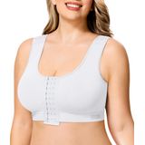 Sutiã De Compressão Brabic Após Cirurgia Com Fecho Frontal Branco