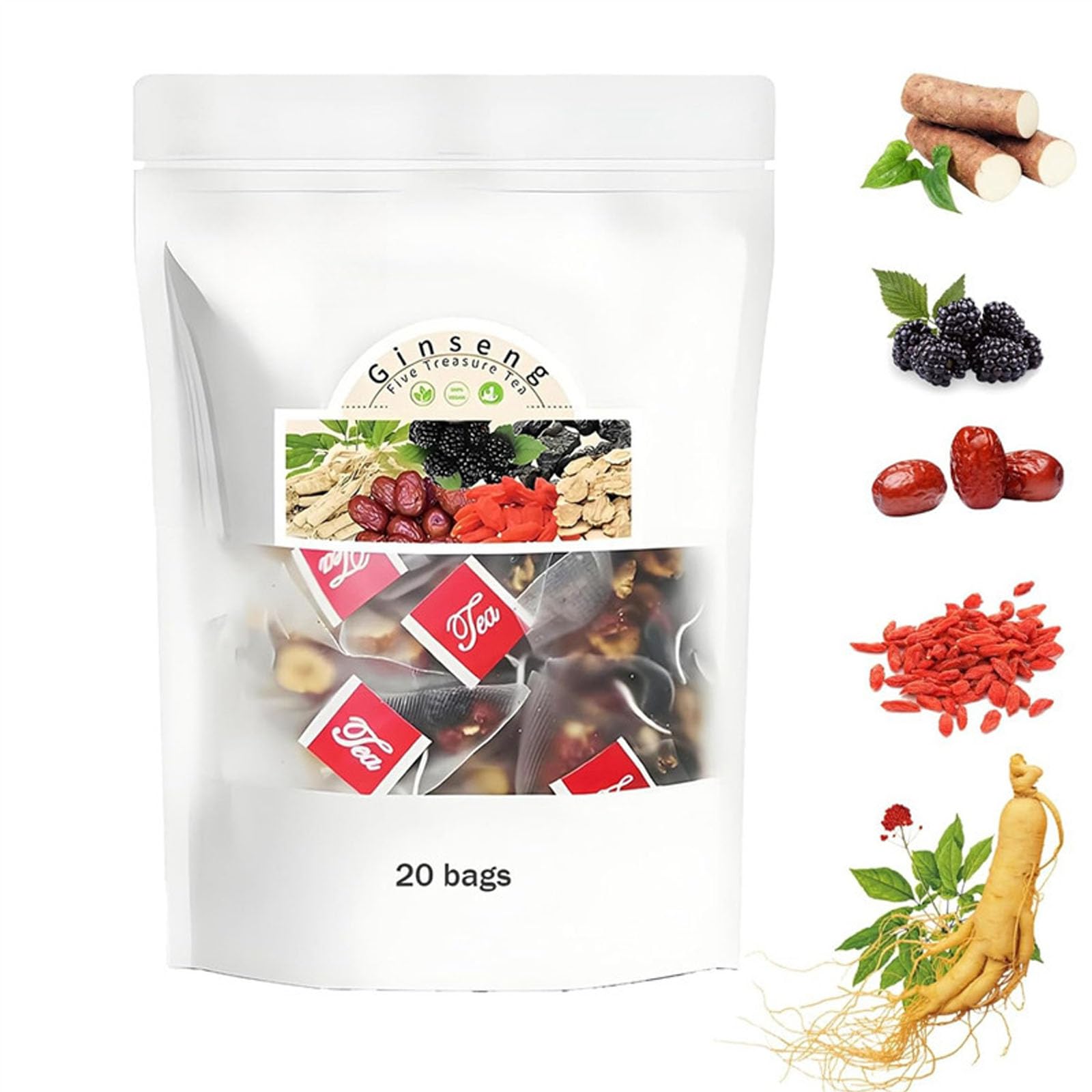 Chá De Ervas Acre Ginseng Six Treasure Tea Kidney Cleanse 5g