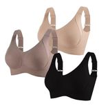 Sutiã Feminino Floralshe De Cor Sólida Ajustável Sem Fio