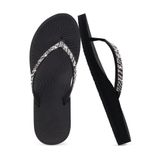 Chinelos Kuailu Femininos Com Strass Arch Support Pretos 9