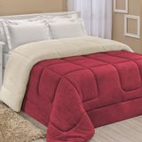 Coberdrom Robust Queen Manta Soft Sherpa Lã De Carneiro Pesado Grosso 1 Peça - Vermelho