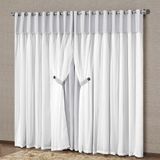 Cortina Dubai Tecido Blackout E Voal 2,00m X 1,70m Janela Sala Quarto - Branco Gelo