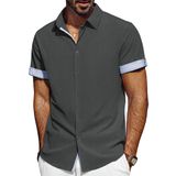 Camisa Masculina Pj Paul Jones Com Botões, Manga Curta, Casual