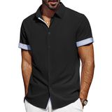 Camisa Masculina Pj Paul Jones De Manga Curta Com Botões Preta