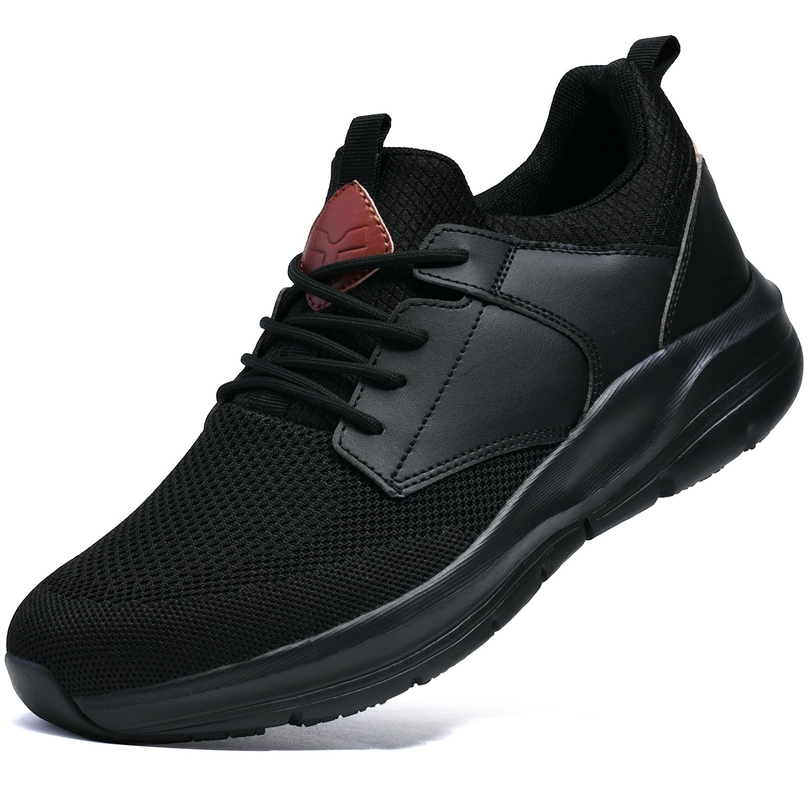 Sapatos De Trabalho Yhmbank Para Homens, Tênis Antiderrapantes Pretos De Malha