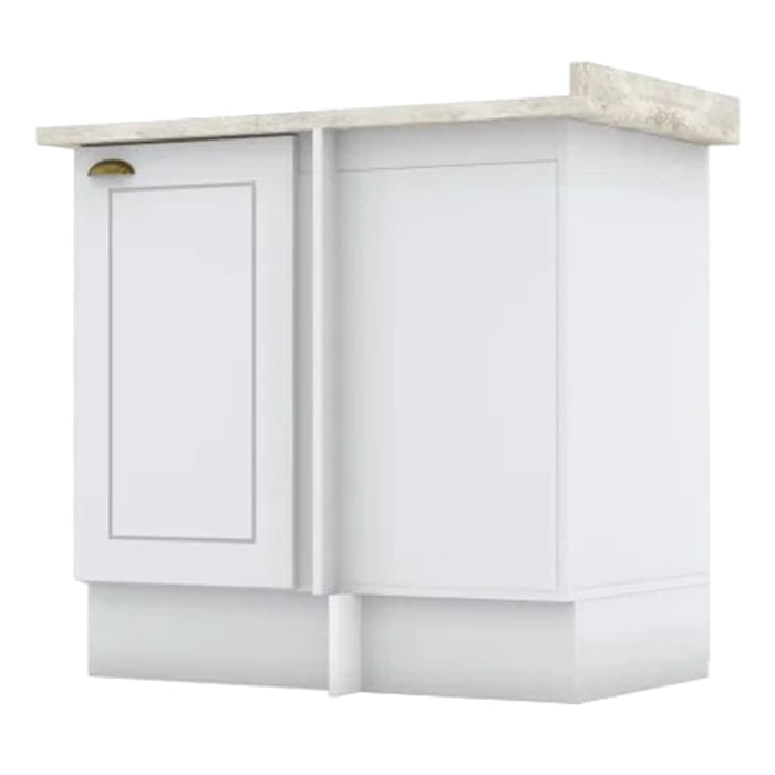 Balcao Canto Reto Com Tampo 84 Cm Americana Branco Calcare Henn