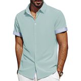 Camisa Masculina Pj Paul Jones De Manga Curta, Sem Rugas, Verde Claro