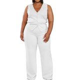 Calças Femininas Cxxq Dressy Casual White 2x, Tamanho 2 Peças